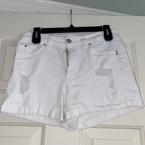 WannaBiggaButt White Mid Rise Demin Short
